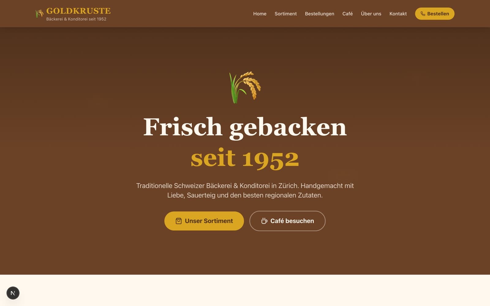 Goldkruste website preview
