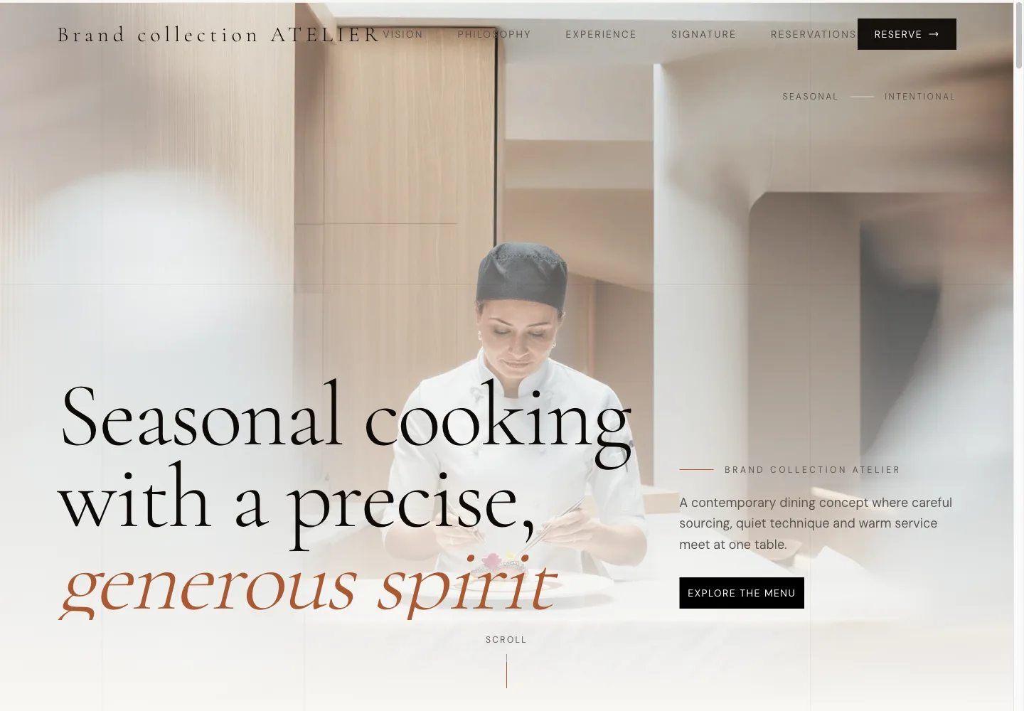 Seasonal dining — Website preview